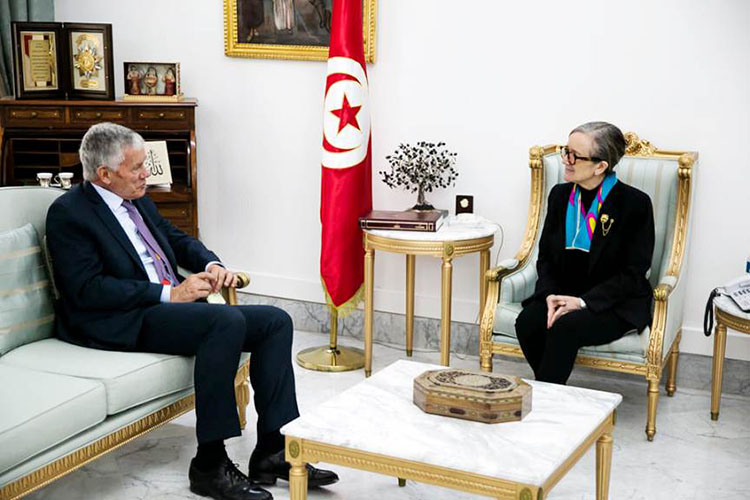 رئيسة الحكومة تلتقي سفير فرنسا بتونس