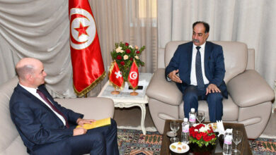 وزير الداخلية كمال الفقي وجوزيف رينقليه سفير سويسرا بتونس