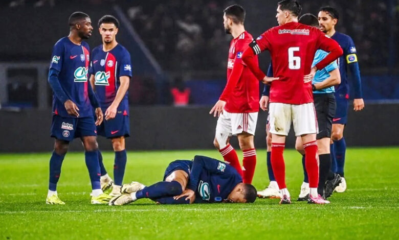 mbapé blessure contre brest le 8 février 2024
