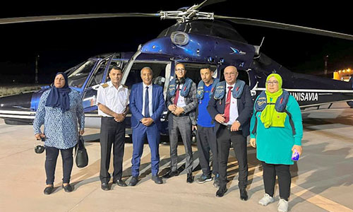 Kerkennah ..Mise à disposition d'un hélicoptère pour transporter les cas critiques et d'urgence vers Sfax 1