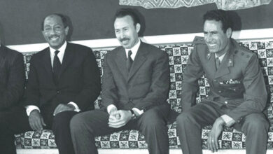 Anouar Sadate, Houari Boumediene et Mouammar Kadhafi