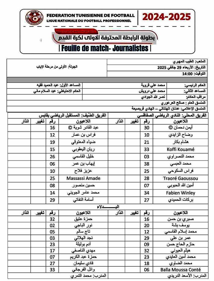 css . asg feuille du match 29.01.2025