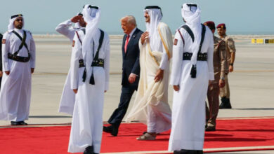Donald Trump and Tamim ben Hamad Al Thani