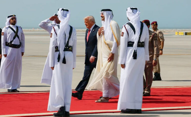 Donald Trump and Tamim ben Hamad Al Thani