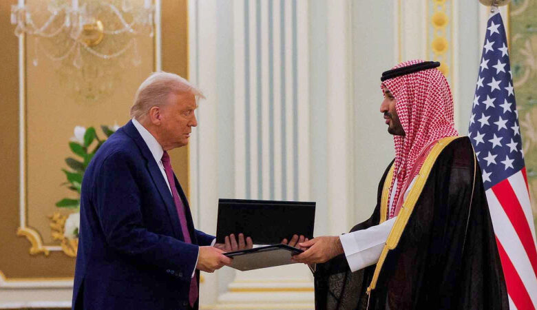 Le prince héritier saoudien Mohammed ben Salmane et le président Donald Trump