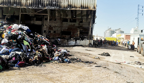 Incendie à l'usine Al-Farib à Jabal Al-Wasat 3