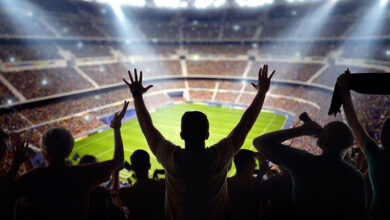 Des supporters de sport dans un stade
