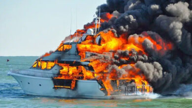 Un incendie de bateau