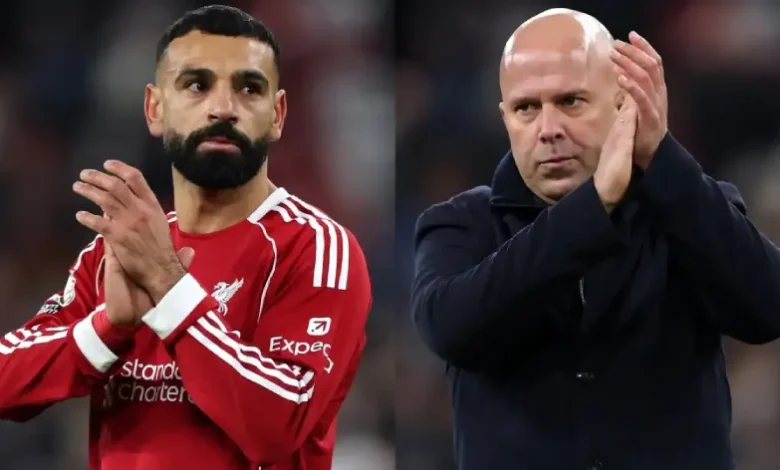 Mohamed Salah et l'entraîneur de Liverpool, Arne Slot