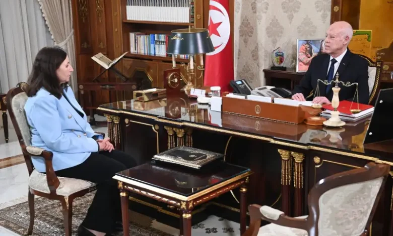 President Kais Saied et Sarha Zaafrani Zenezri