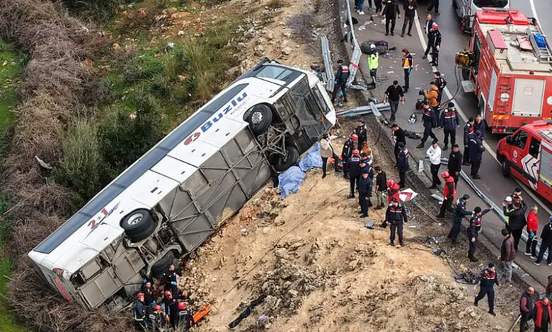 Accident de renversement d'un bus en Turquie