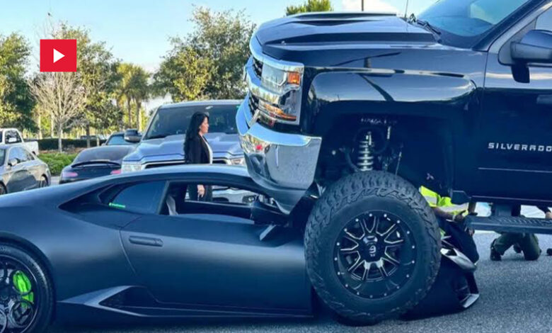 Floridienne fonce littéralement avec un monster truck sur une Lamborghini