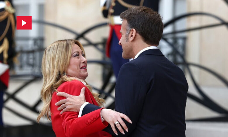 emmanuel macron giorgia meloni