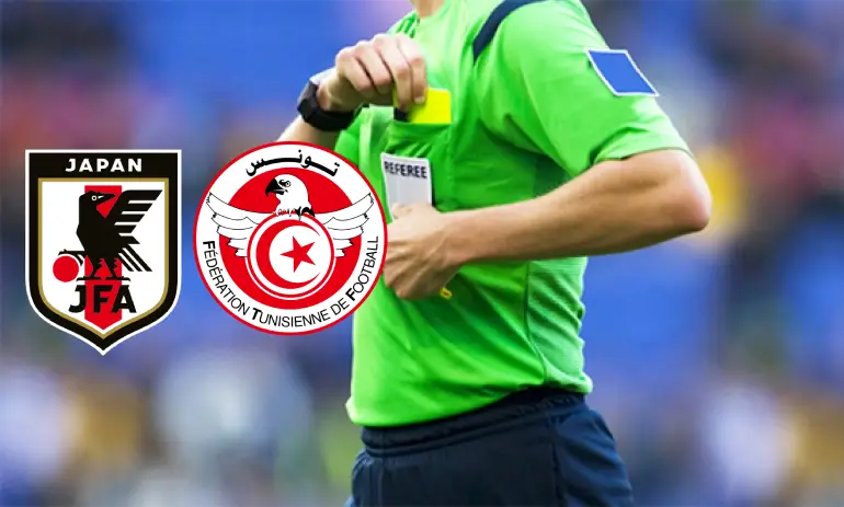 Équipe arbitrale pour le match Tunisie - Japon
