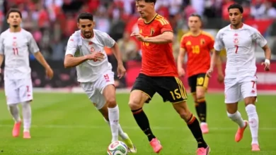 L'équipe nationale tunisienne de football contre la Belgique