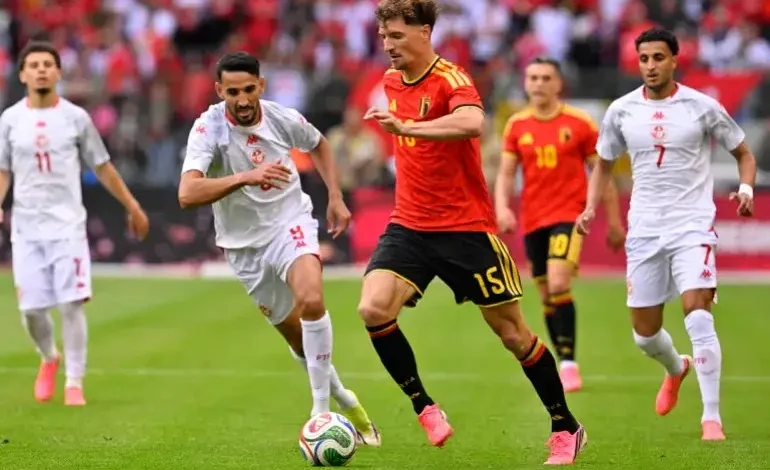 L'équipe nationale tunisienne de football contre la Belgique