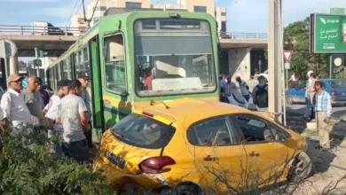 Accident Metro taxi centre urbain Nord Tunis