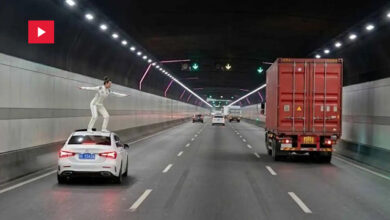 Saut d'une voiture