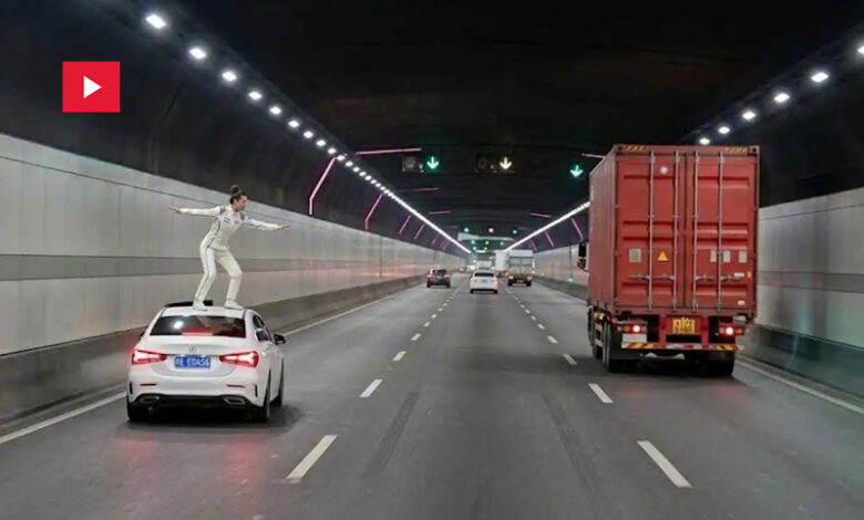 Saut d'une voiture