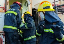 a fire broke out aboard a cargo ship in China, leaving 20 people dead.
