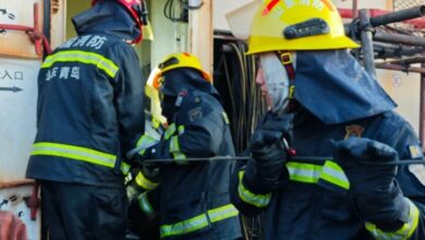 a fire broke out aboard a cargo ship in China, leaving 20 people dead.
