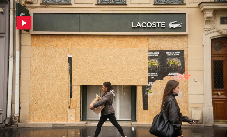 Centre Paris protestations