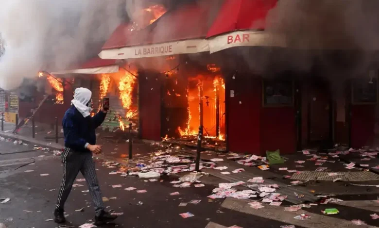 manifestations en France incendies et pillages
